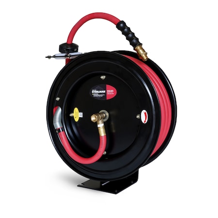 Steelman Enclosed Spring Pneumatic Hose Reel with 50-Foot 1/2" ID Hose 96839-IND